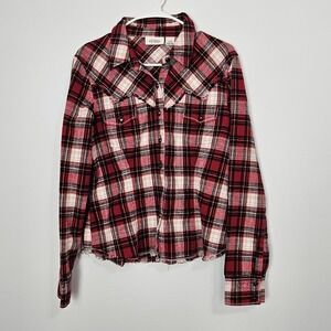 Arizona‎ Jean Co Shirt Womens XL Plaid Button Up Long Sleeve Western Cotton